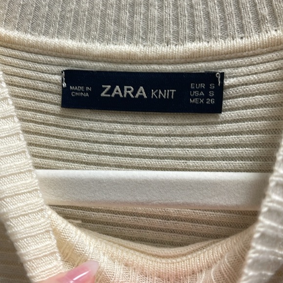 ZARA WOMENS CREAM SWEATER SZ S - Picture 2 of 5